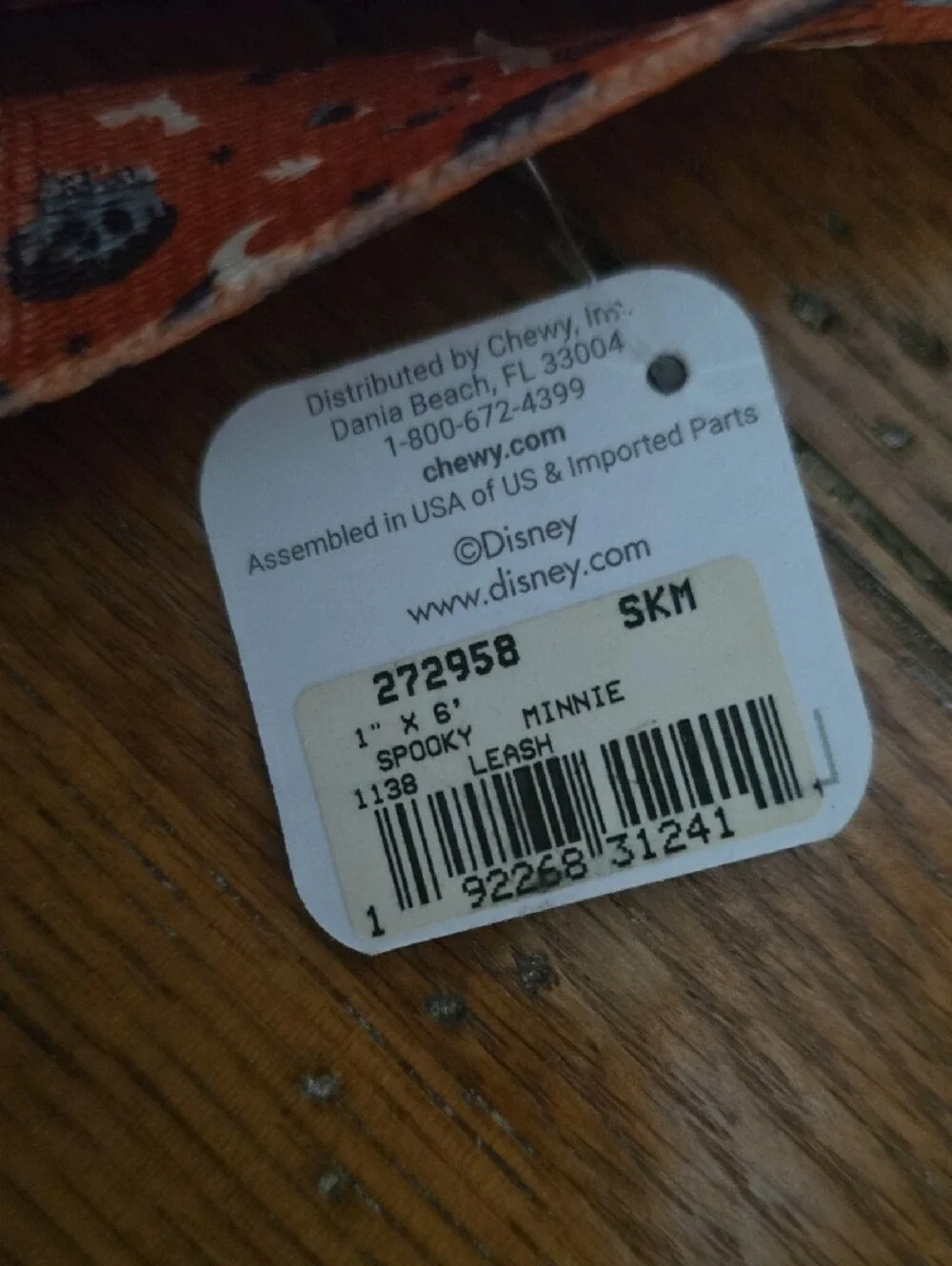 Disney Orange Halloween Dog Leash with Black Accents